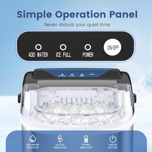 Stainless Steel Countertop Ice Maker, 26.5Lbs per Day, Portable with Auto-Cleaning N574