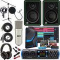 2x4 USB Audio/MIDI Interface with Studio One 5 Artist Software Pack with CR3-X Pair Studio Monitors and 1/4” Instrument Cables Q274