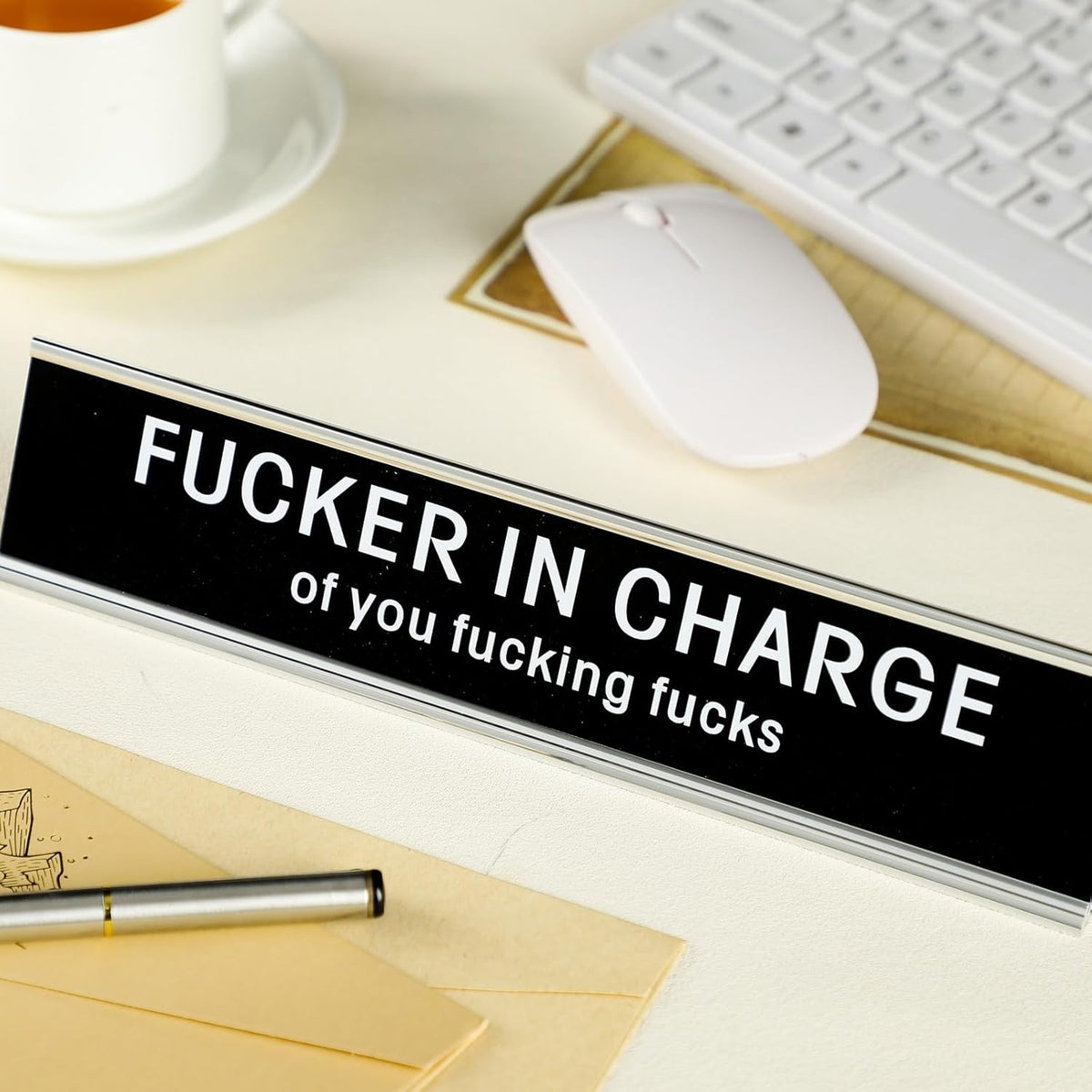 Black Desk Plaque 10 x 2 Inch X3477