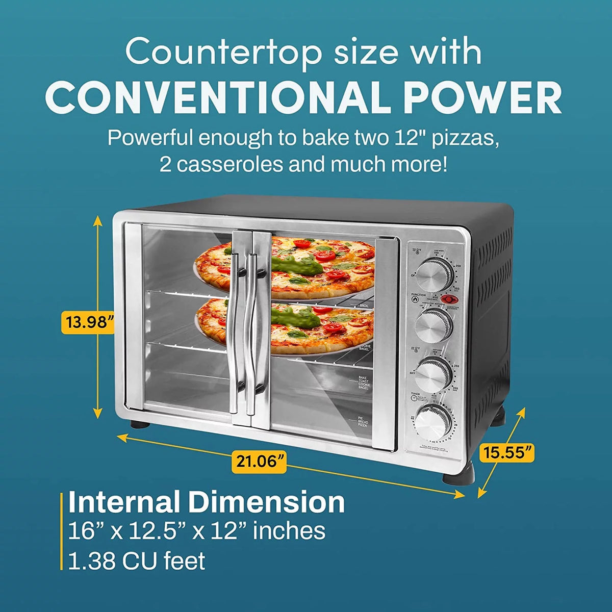 18-Slice Countertop Convection Oven with 4-Control Knobs Stainless Steel X982731