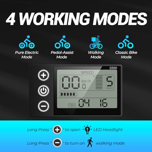 26" x 4.0 Fat Tire Electric Bike, 1000W Peak 1500W 48V 15.6Ah Lithium Battery, 35MPH, 21-Speed Z985409