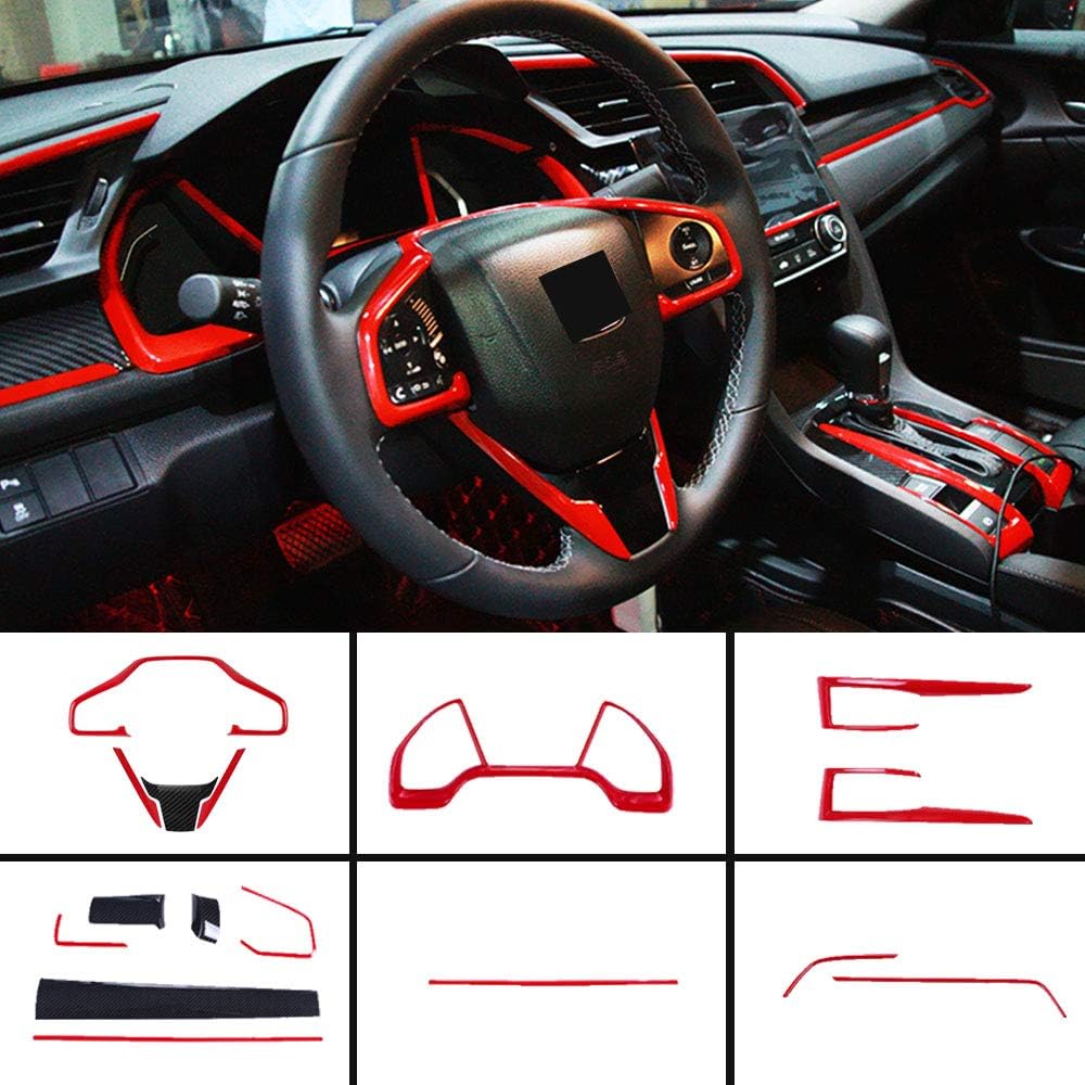 Full Set Car Interiors Instrument Panel Center Console Moulding Trim Air Outlet Steering Wheel Cover 16Pcs H58682