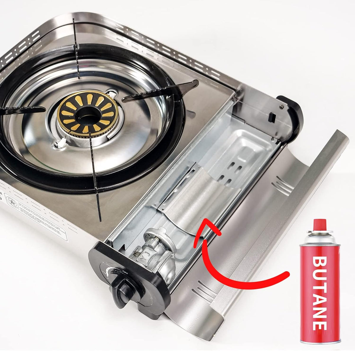 Portable Butane Stove Single Burner with Carrying Case L64379
