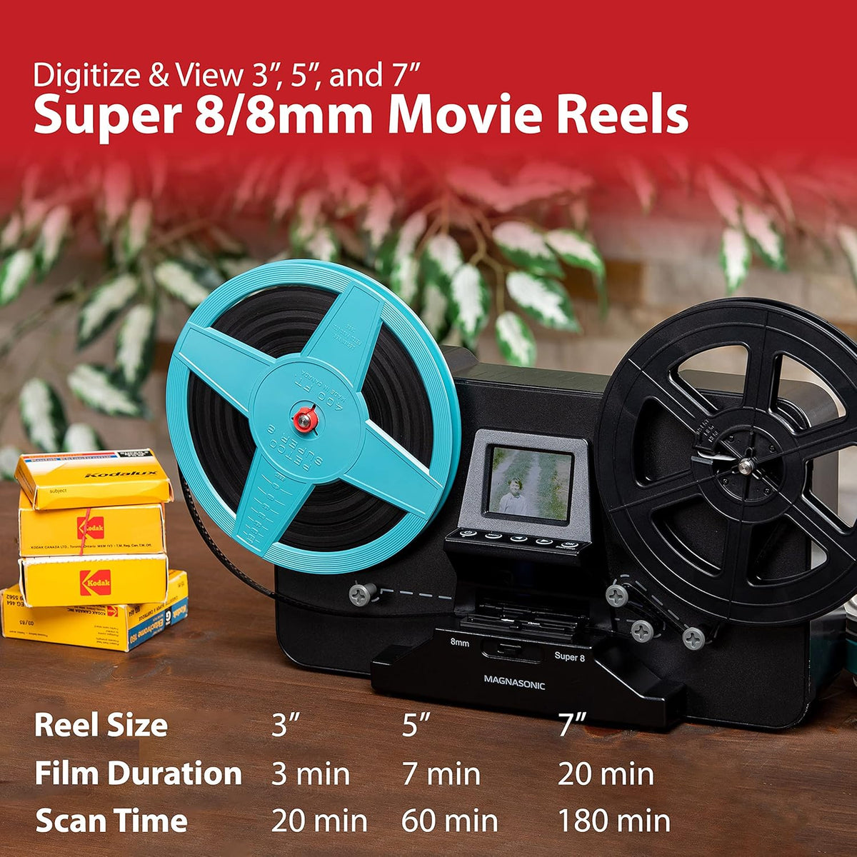 Super 8/8mm Film Scanner with 2.3 Screen E56701