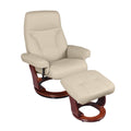 Taupe Leather Recliner and Ottoman X6581