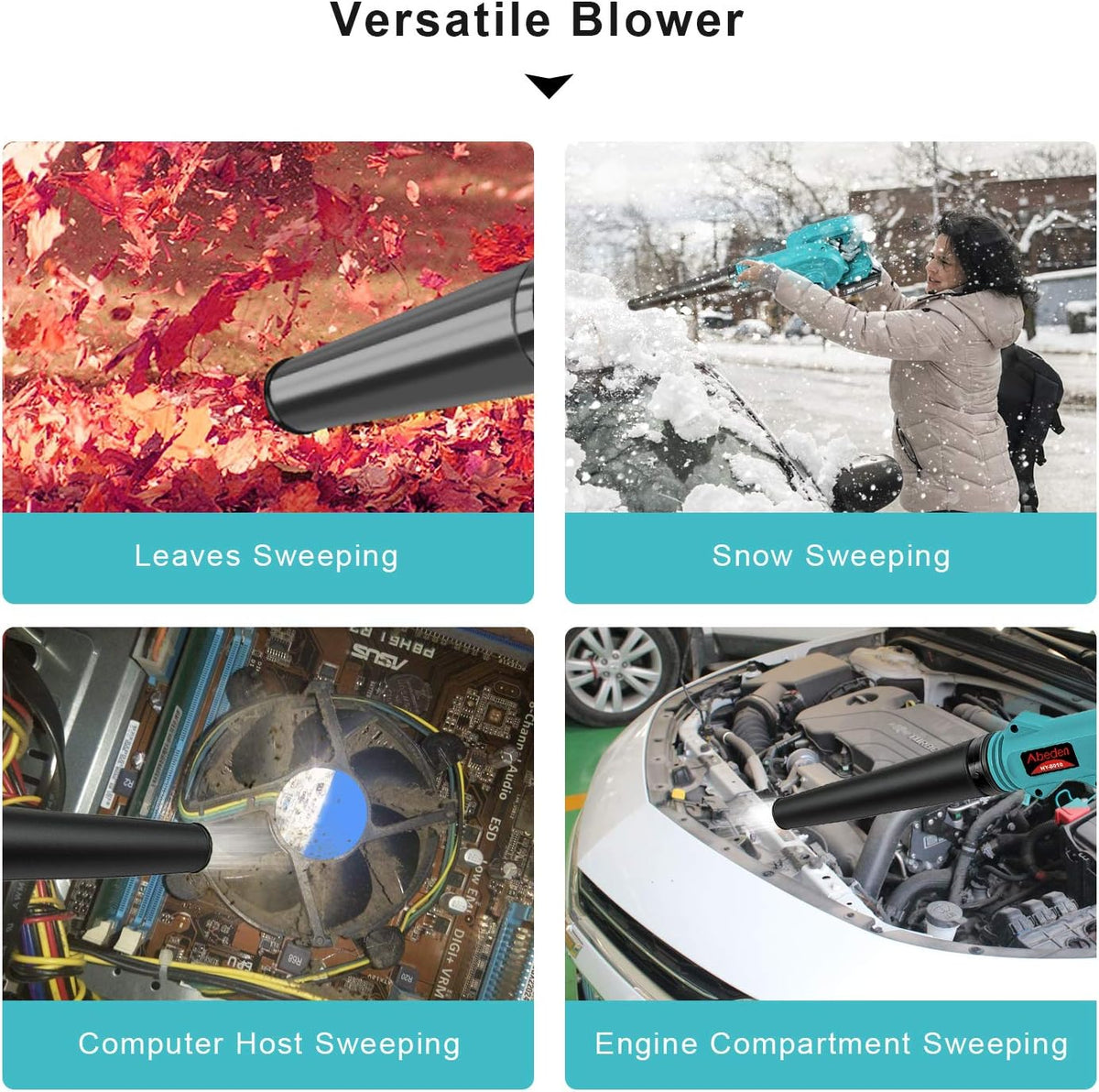 Cordless 2-in-1 Electric Handheld Leaf Blower with 2 Pack 18V 2.0 Ah Lithium Battery P44620