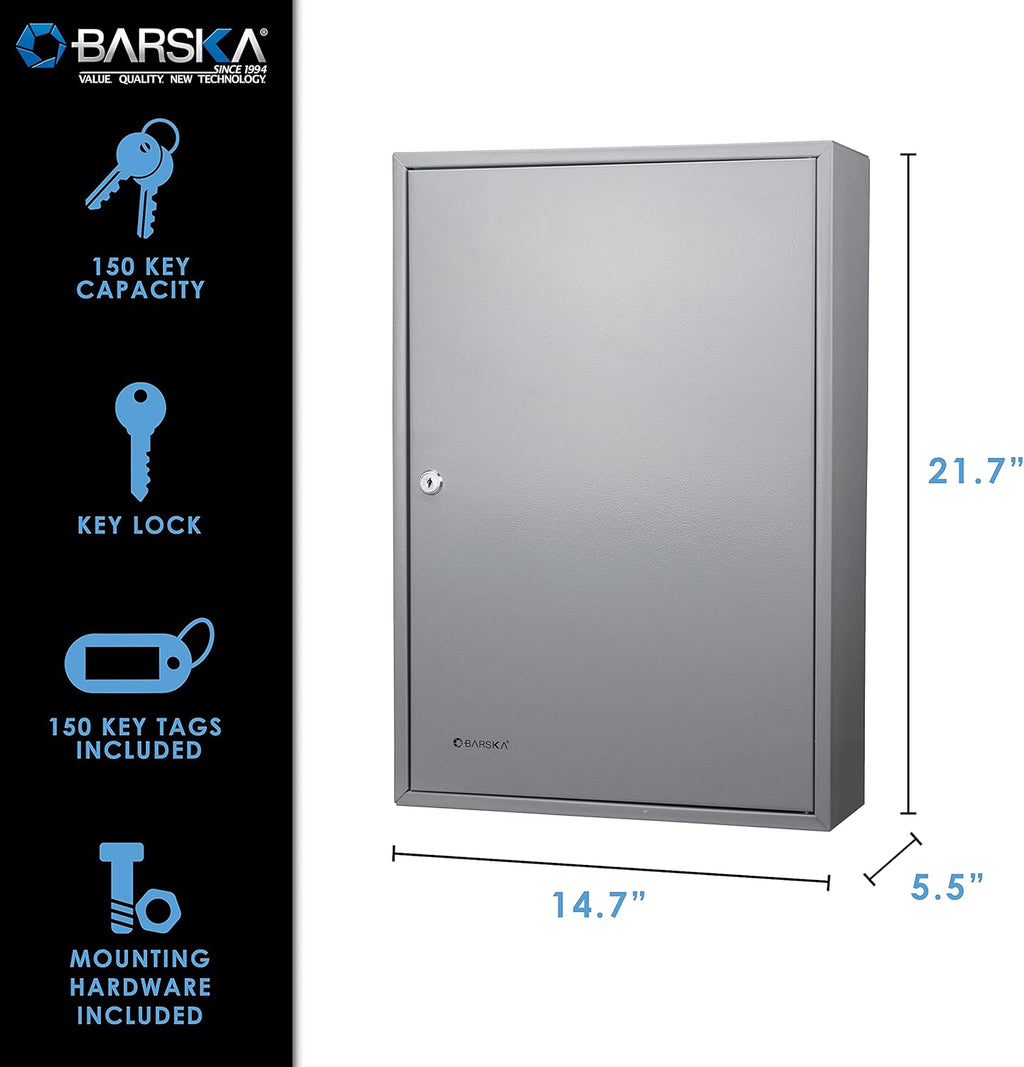 Key Cabinet Lock Box Grey, 14.75 x 5.5 x 21.75 Y124993