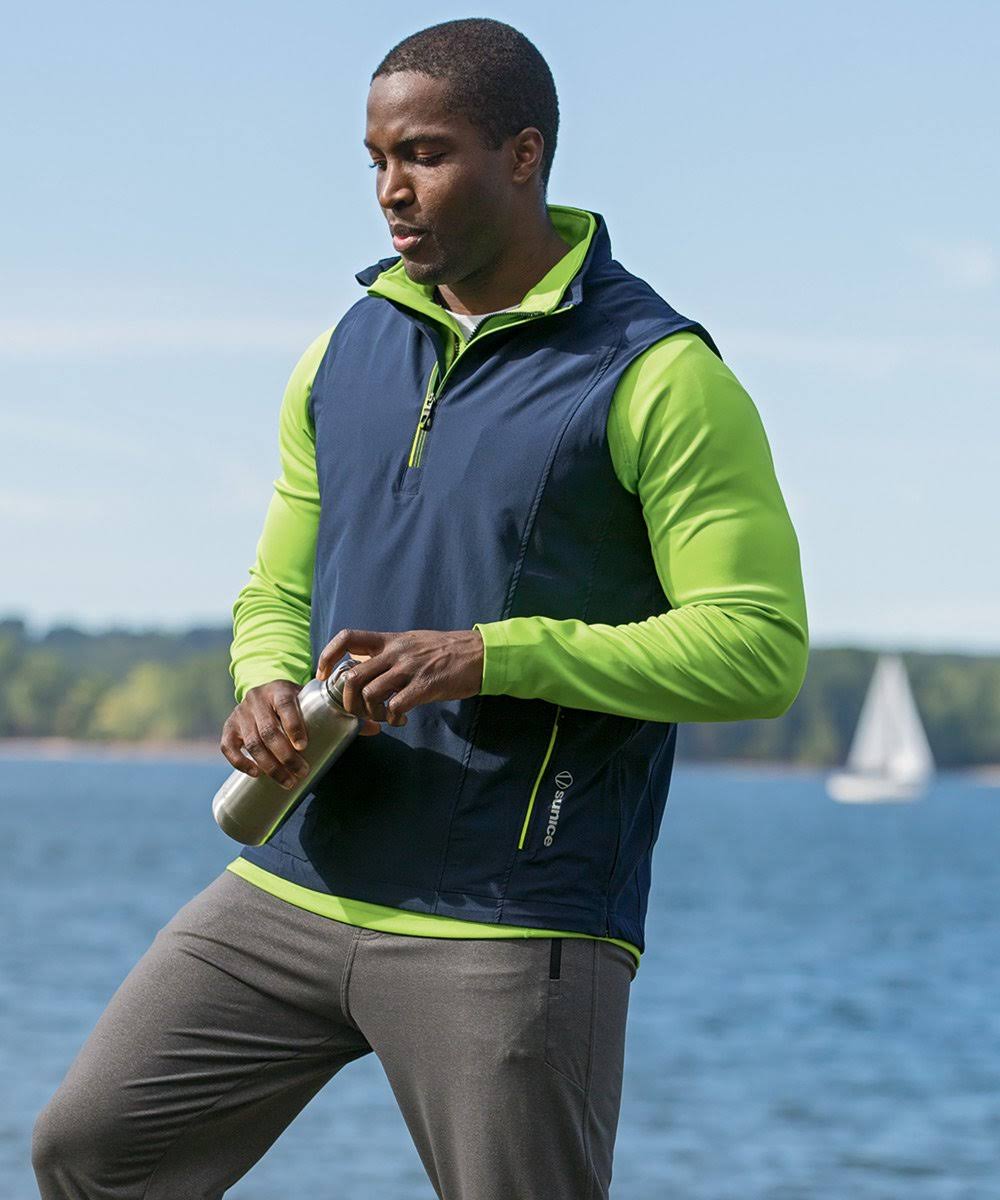 Men's Kiefer Half-Zip Lined Wind Vest Charcoal Moss Green L K4635
