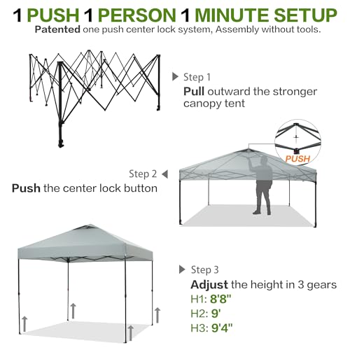 10'x10' Pop Up Canopy Tent with 1 Sidewall and 6 Pockets, White O9971