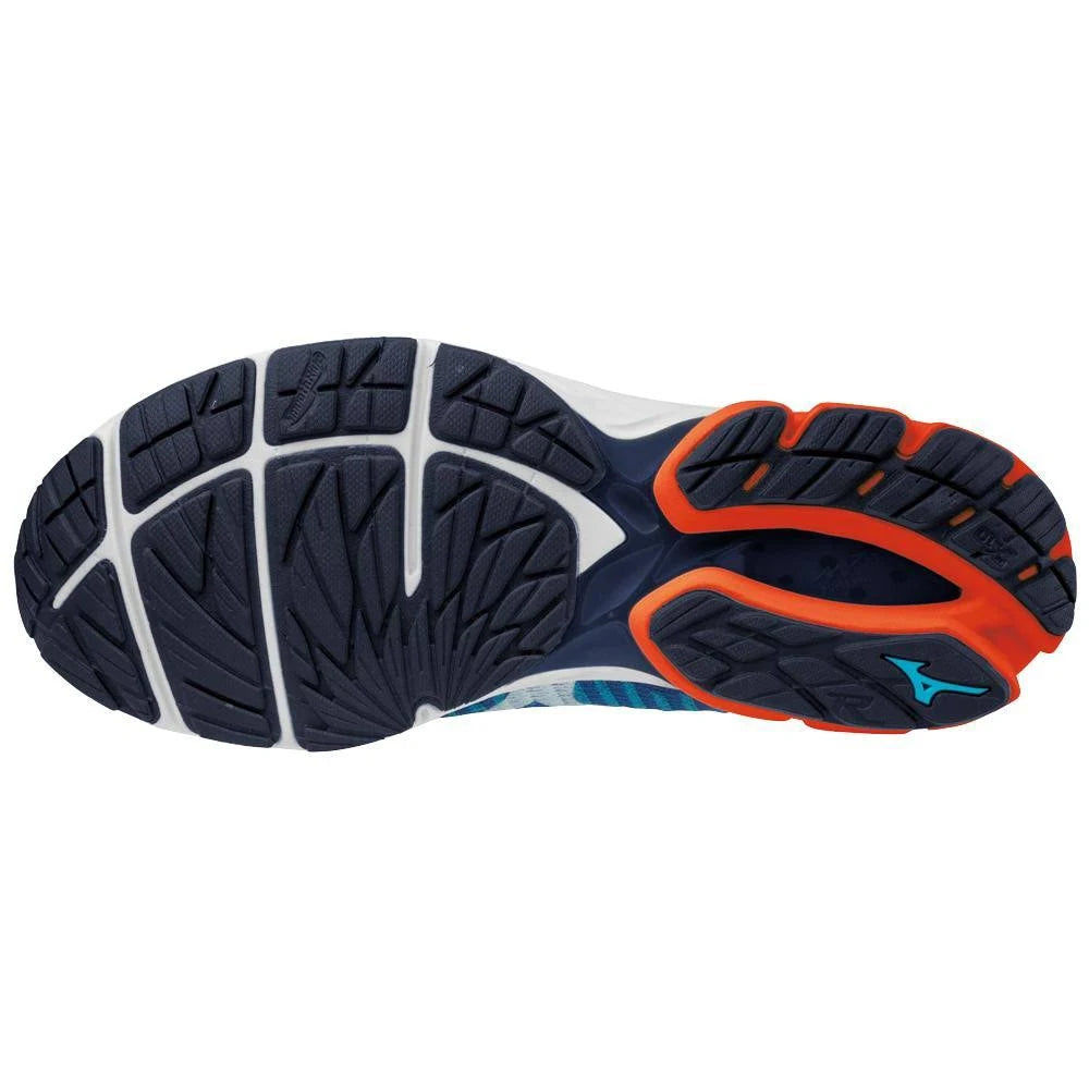 Men's Waveknit R2 Running Shoe, Nautical Blue-Red Orange, Size 8 V8894