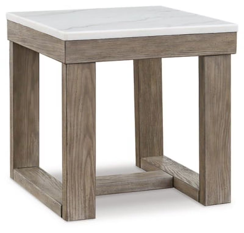 White Marble Top Casual End Table Z19671