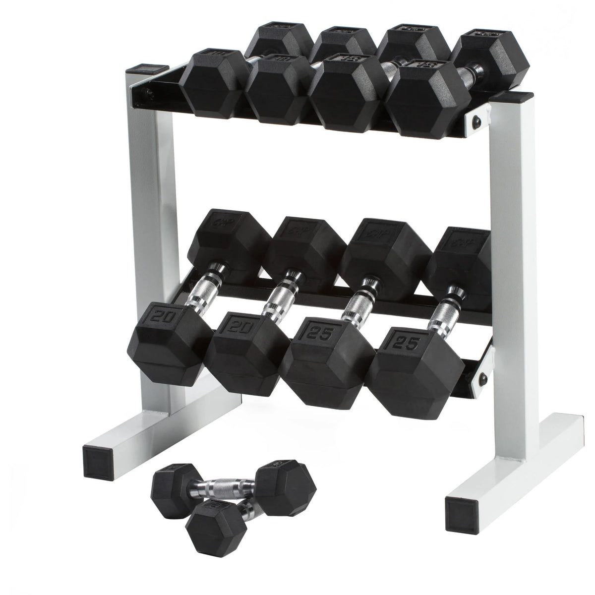 50 lb Rubber Hex Dumbbell Weight Set D95338
