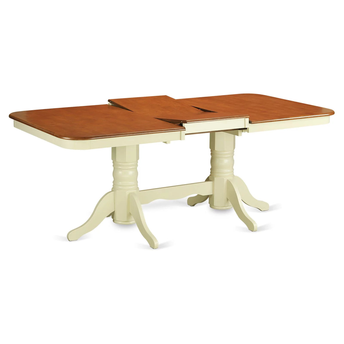 Rectangular Round Corner Dining Table with 18 In Self Storage Leaf N194209