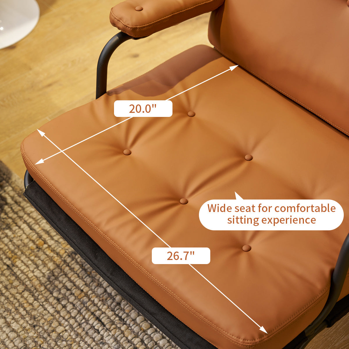 Bonded Leather High Back Accent Chair with Metal Legs U49724