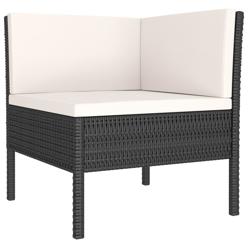 9 Piece Poly Rattan Outdoor Sectional Sofa Set with Cushions W8858