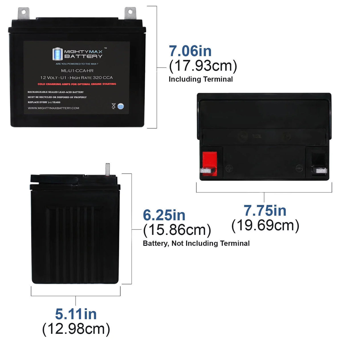12 Volt 320 CCA Rechargeable SLA AGM Battery Y35207