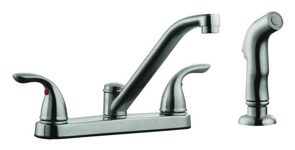 Satin Nickel Kitchen Faucet with Sprayer Q7559