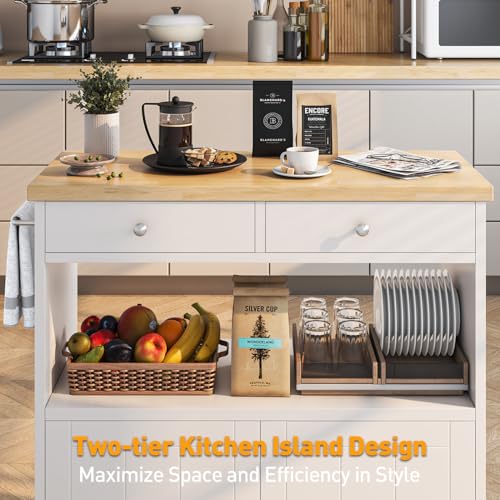 Black Rolling Kitchen Island with Storage Cabinet C6950