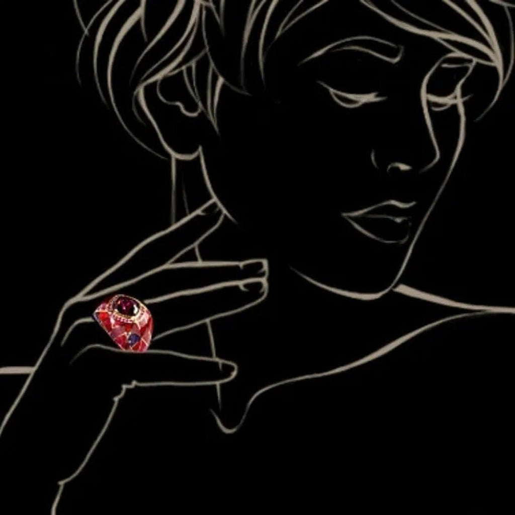 925 Sterling Silver Sapphire Ruby Diamond Ring H755