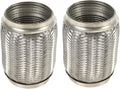 2PCS Stainless Steel Exhaust Flex Pipe Double Braid 3.5" x 6" Long Heavy Duty R86728