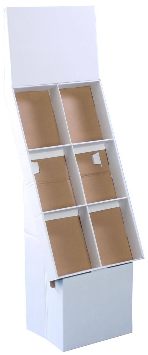 White Cardboard Floor Standing Magazine Stand, Set of 5 P111054