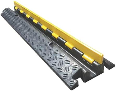 Heavy Duty Cable Protector Ramp 1 Channel 38.5" Long Black Yellow U552945