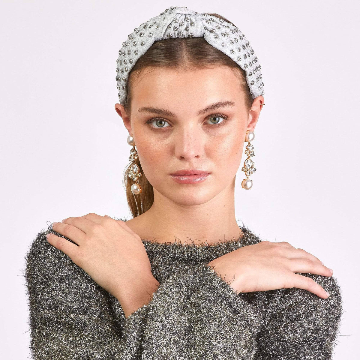 Silver Crystal Headband E7209