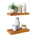 Solid Wood Floating Shelves, Set of 2, Honey Oak P252