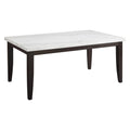 Rectangular Dark Cherry and White Marble Top Dining Table Z508