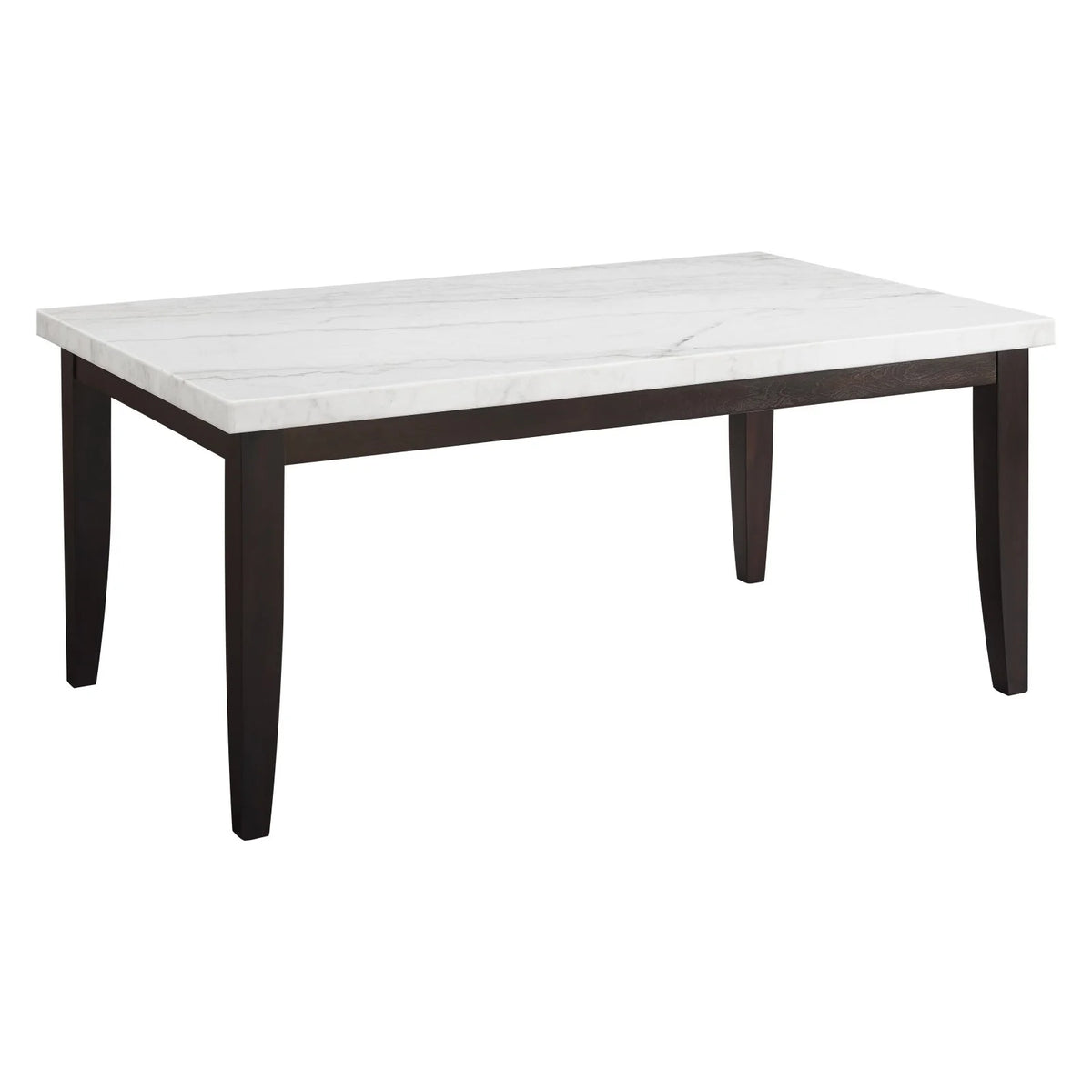 Rectangular Dark Cherry and White Marble Top Dining Table Z508