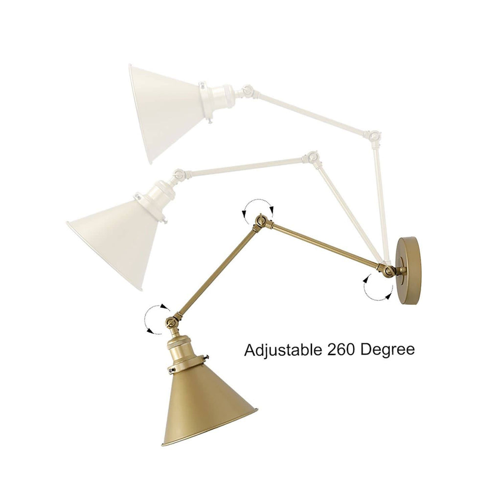 Adjustable Gold Swing Arm Plug-In Wall Lamp T98211