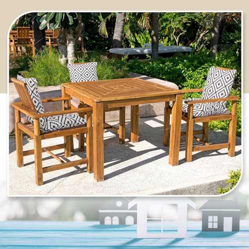 4 Pcs Outdoor Patio Chair Cushions with Back, 21.7 x 43.3 Inch Buffalo Plaid Black and White B77312