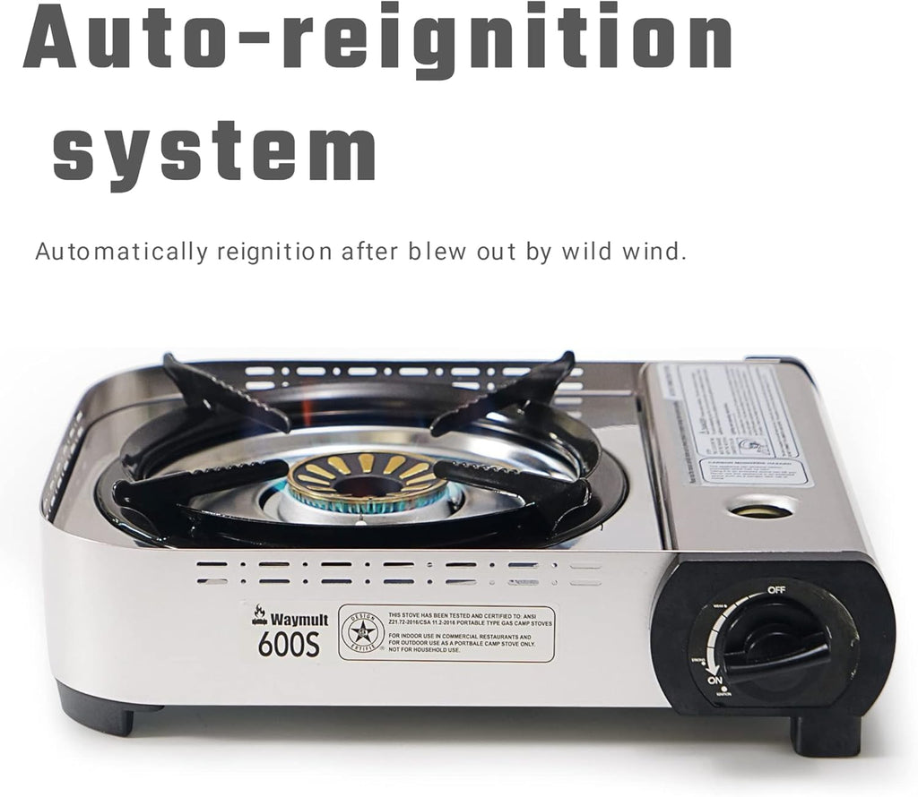 Portable Butane Stove Single Burner with Carrying Case L64379