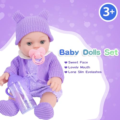 12 Inch Baby Doll Playset with Washable Dolls and Accessories I954177