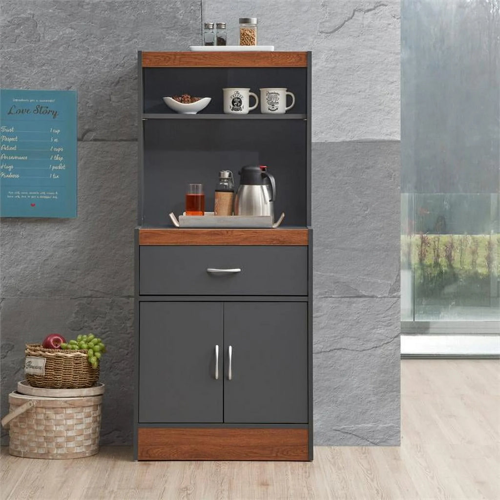 54" 2-Door 1-Drawer Wooden Kitchen Cabinet J660