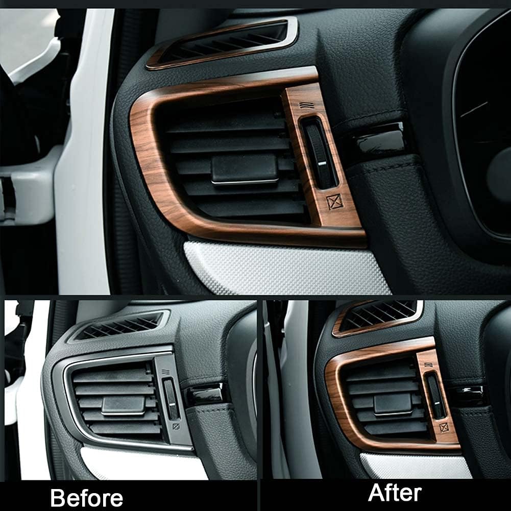 Peach Wood Air Vent Trim Left Right Side Dashboard Sticker Frame P283804
