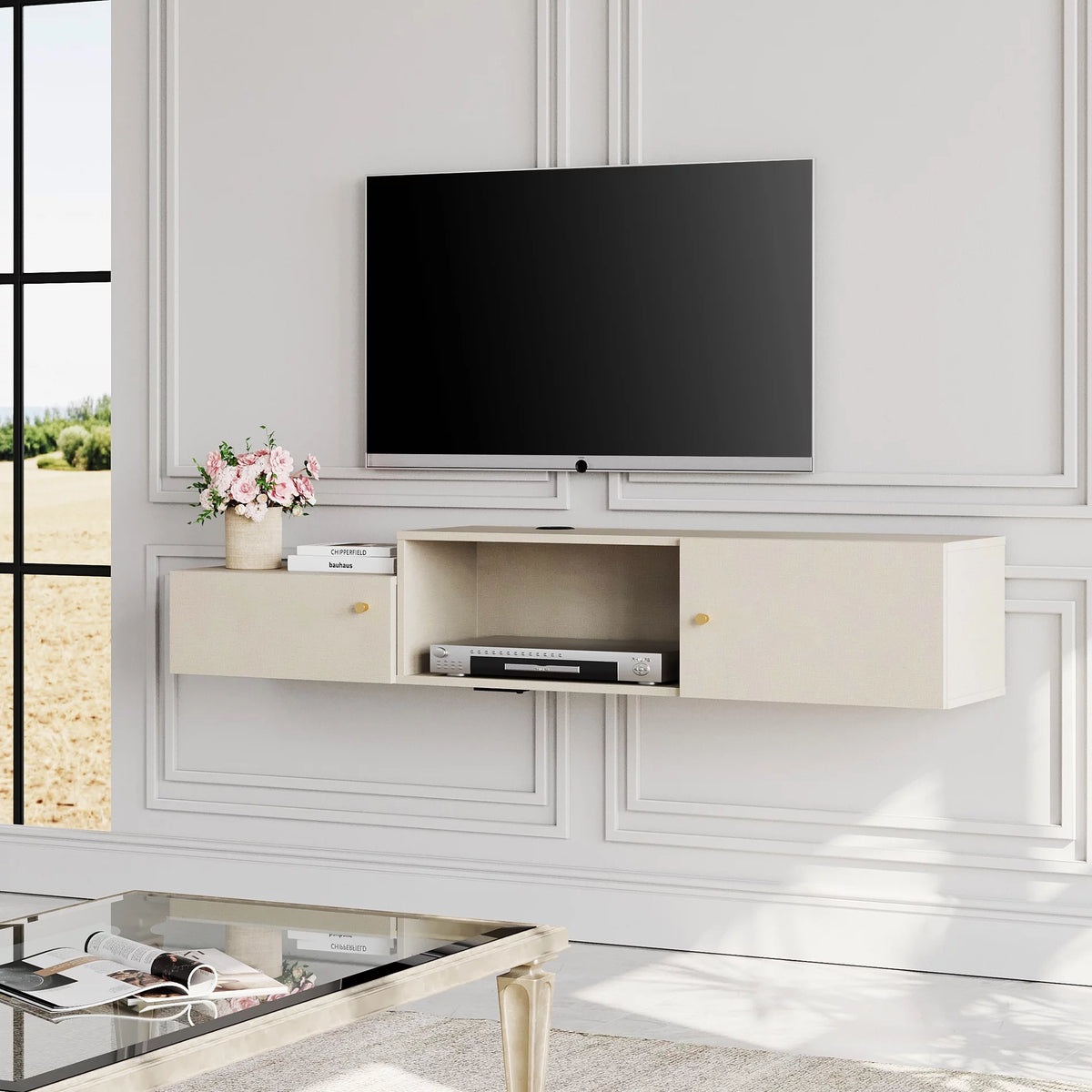Wall Mounted TV Stand with Charging Station G2976