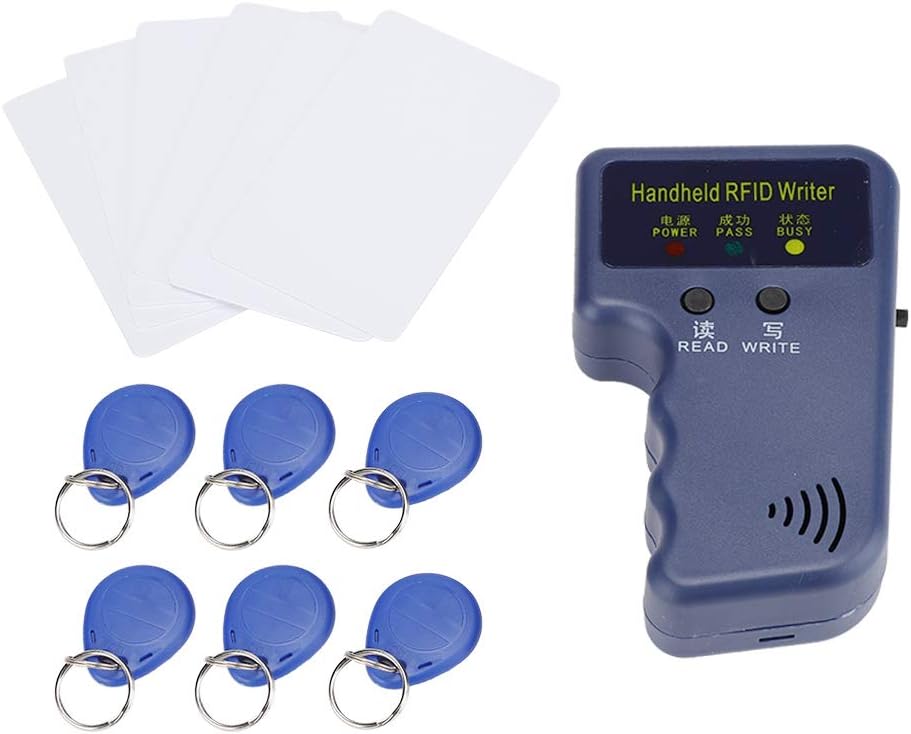 Handheld RFID Card Copier 125KHz ID Duplicator Reader Writer with 5Pcs Writable Keychain and 5Pcs Writable Card I97660