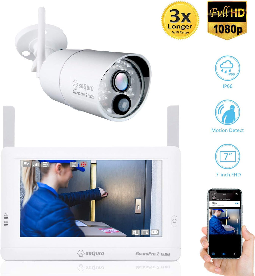Wireless Security Camera System with Monitor, 1080P Night Vision T6327