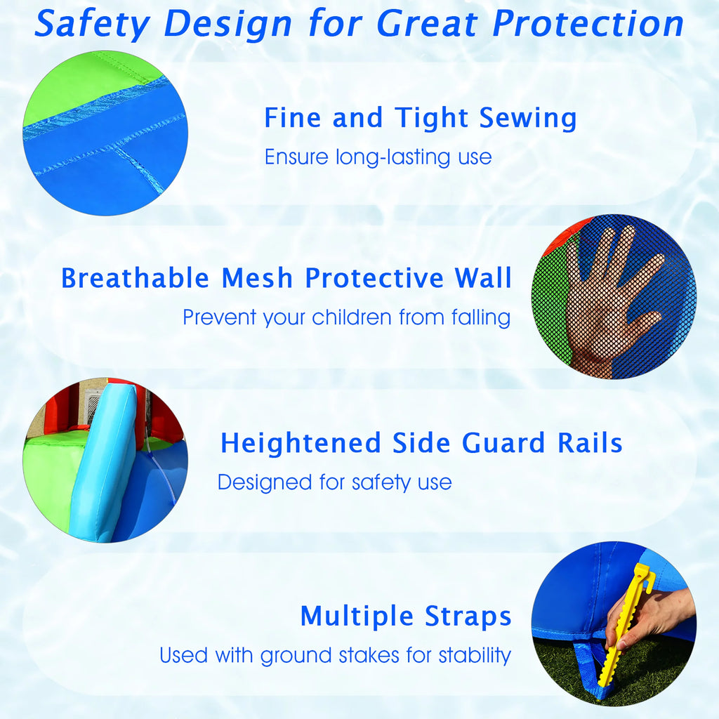 9-in-1 Inflatable Water Slide Bounce Castle Splash Pool K218937