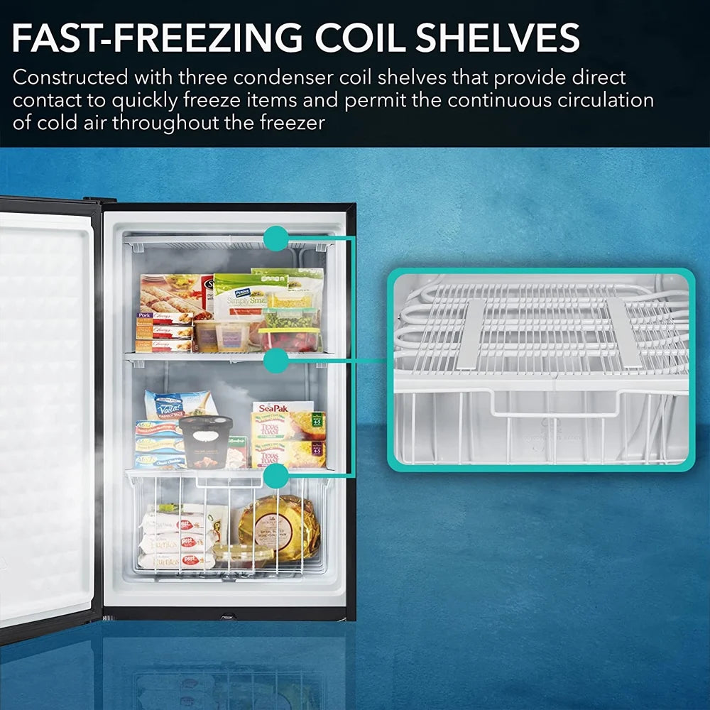 3.0 Cubic Feet Upright Freezer with Lock Black N58894