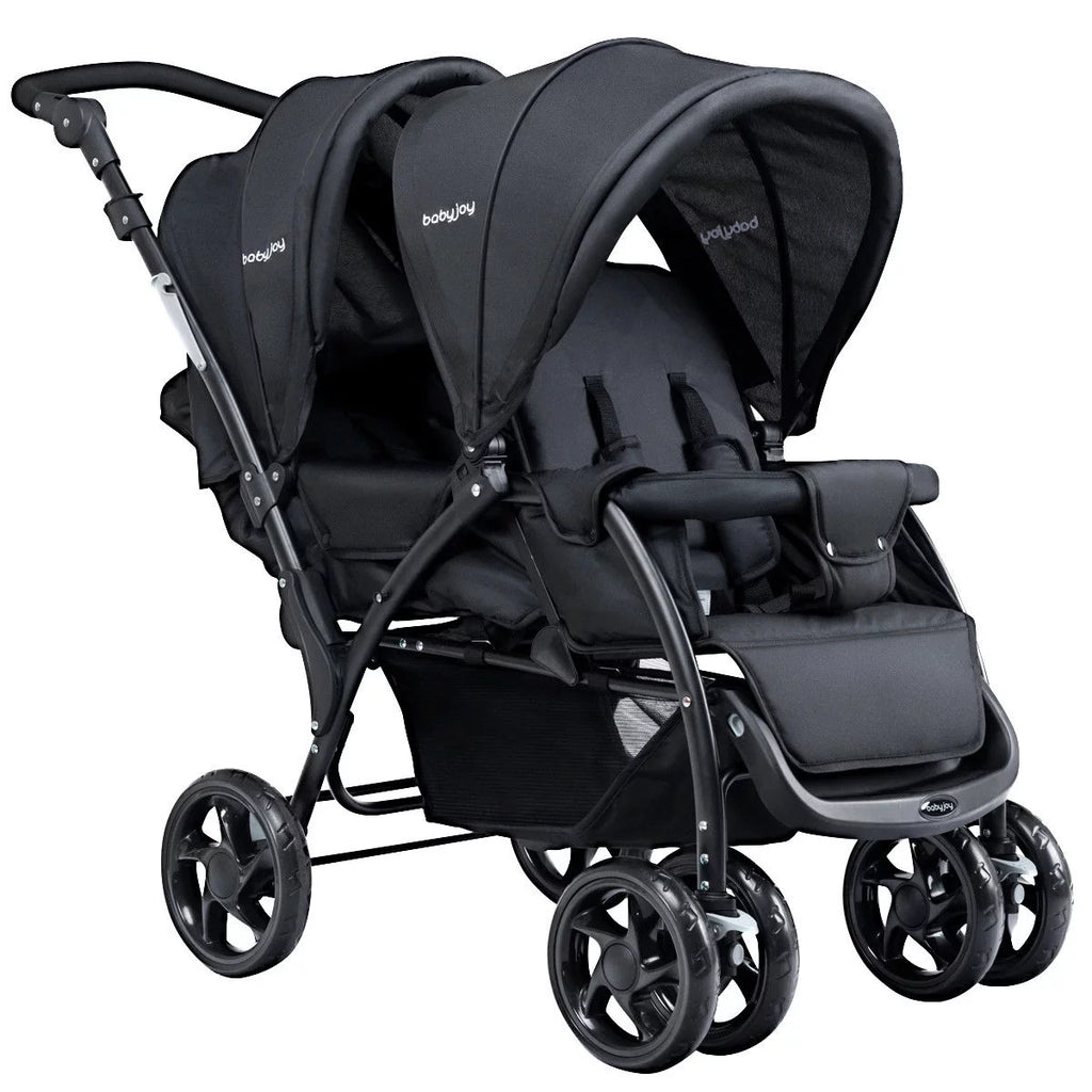 Double Stroller Foldable Lightweight Black T79631