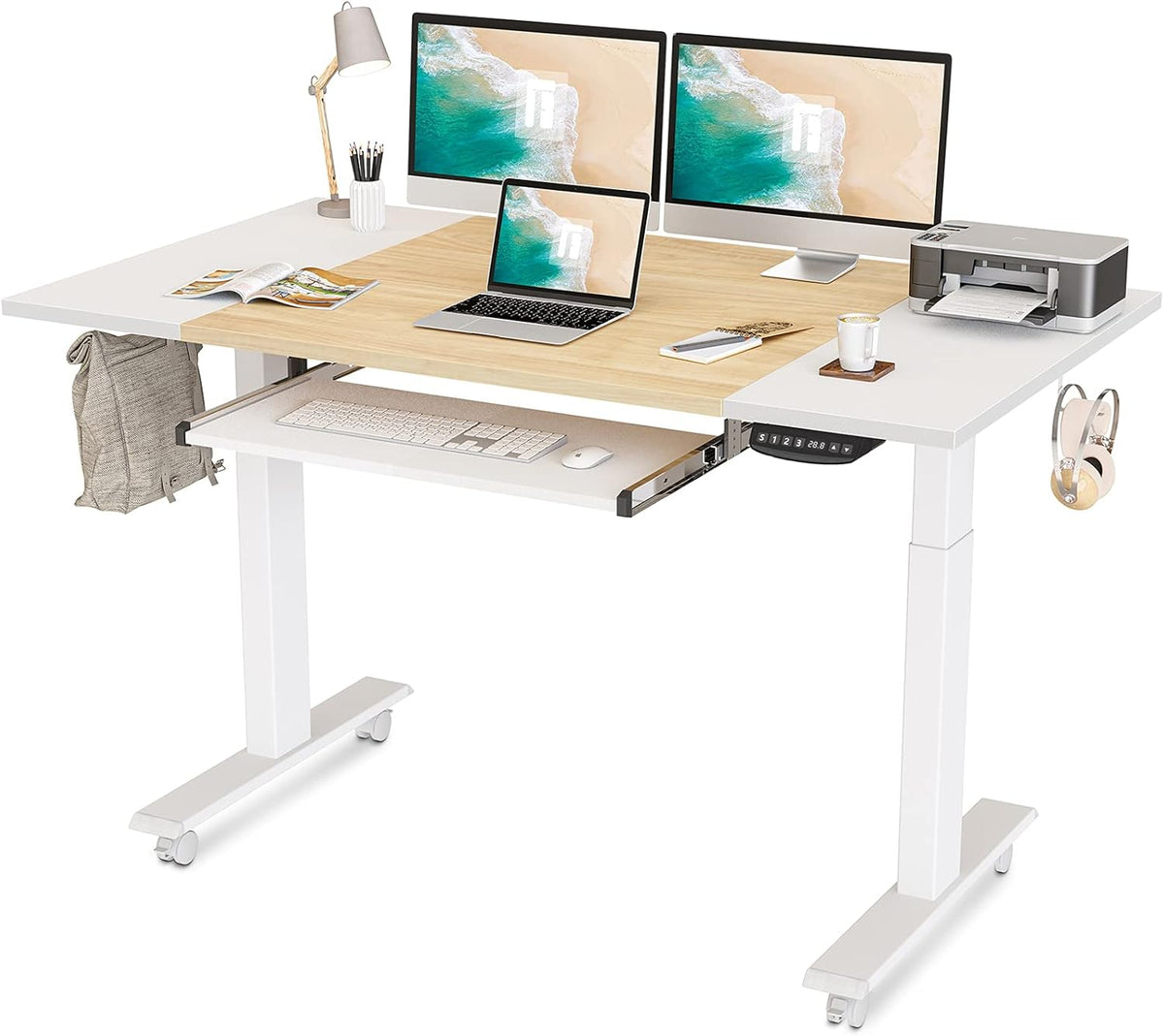 48 x 24 Inch Electric Standing Desk with Keyboard Tray L384