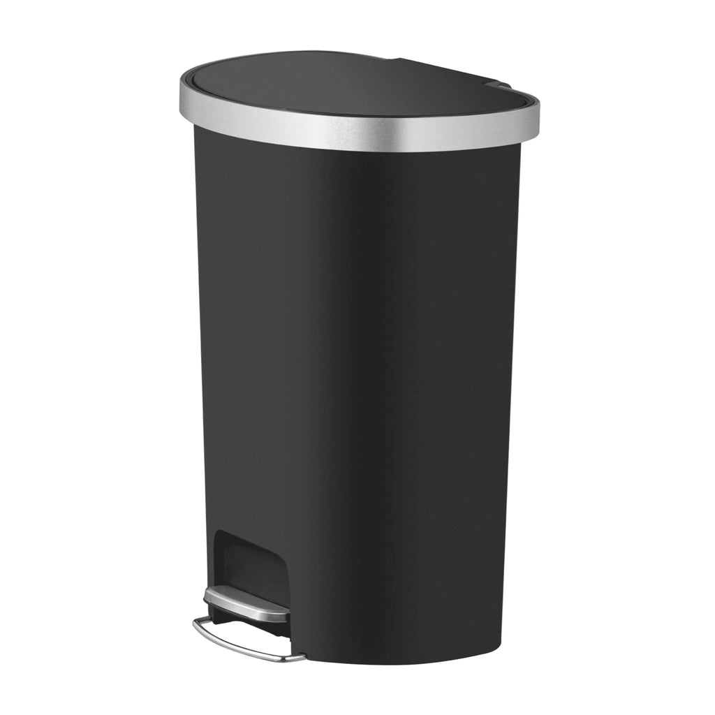 14.5-gal Black Plastic Kitchen Step Trash Can M9035