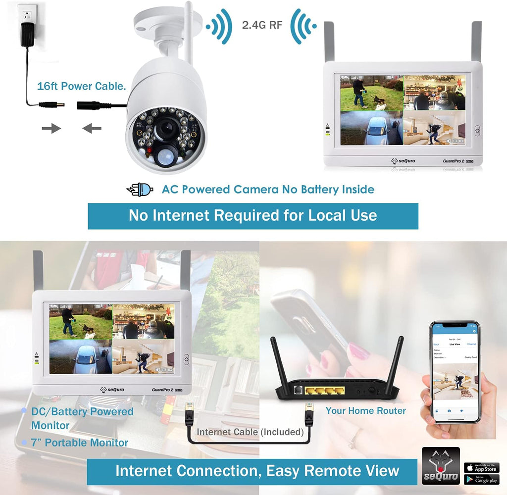 Wireless Security Camera System with Monitor, 1080P Night Vision T6327