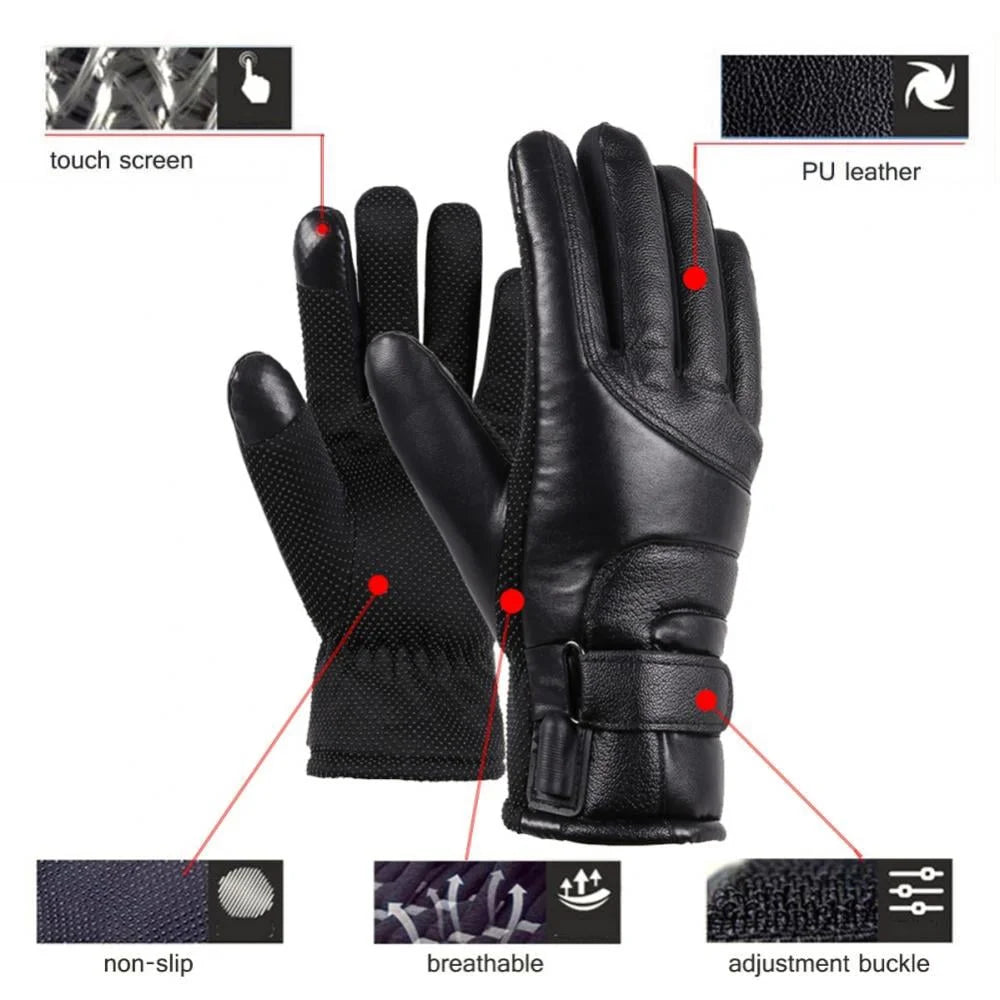 USB 3 Mode Heated Thermal Waterproof Touchscreen Gloves T675