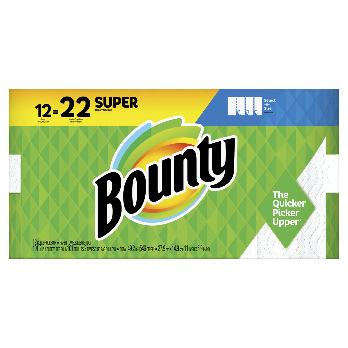 White 12 Super Rolls Paper Towels A297294