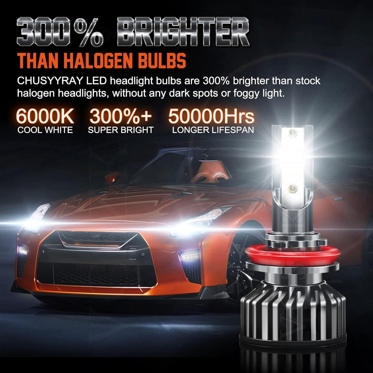 9005 H11 LED Headlight Bulb Combo, 6500K Cool White, Pack of 4 H775814