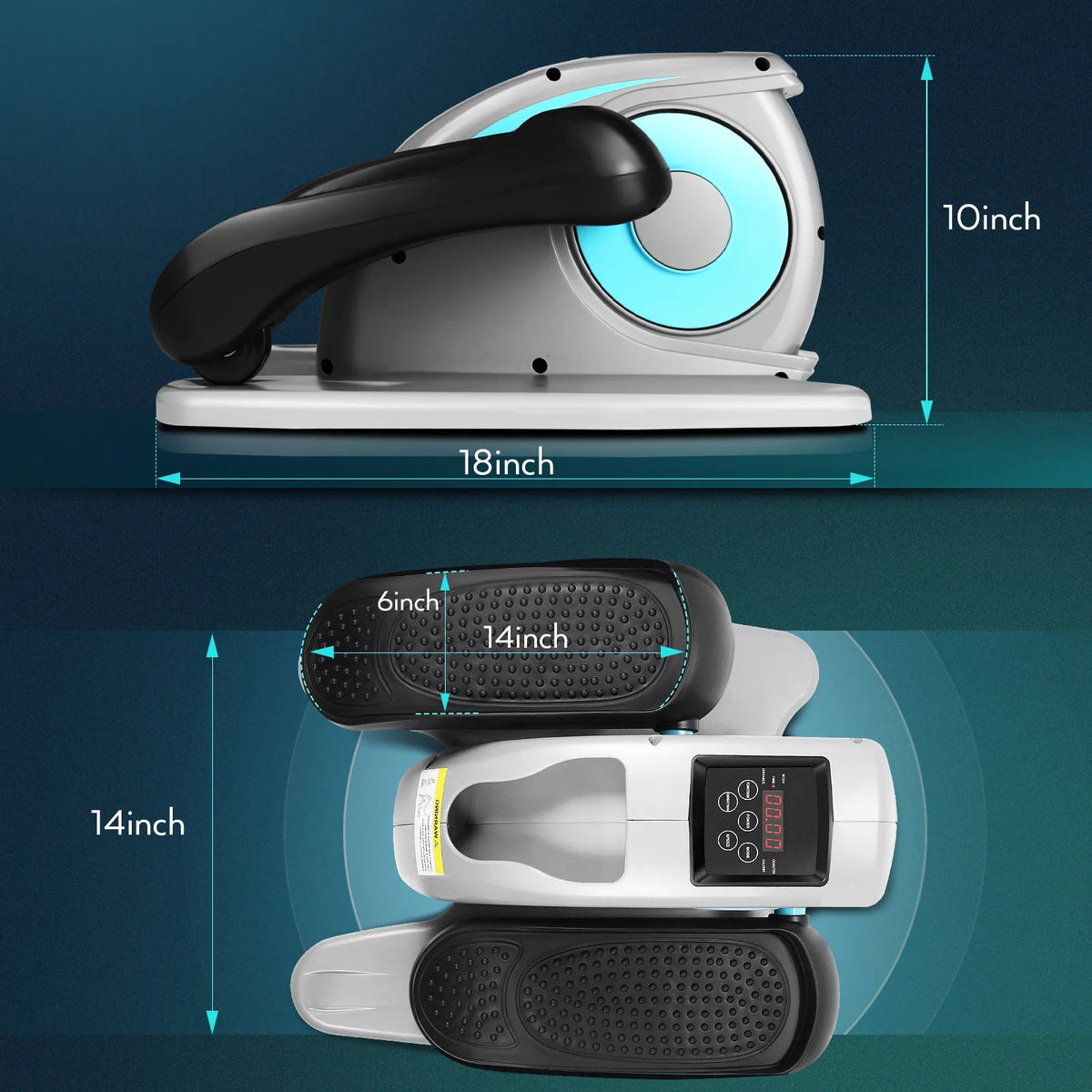 Under Desk Elliptical Machine, Mini Seated Elliptical with 5 Adjustable Speed, Gray S466468