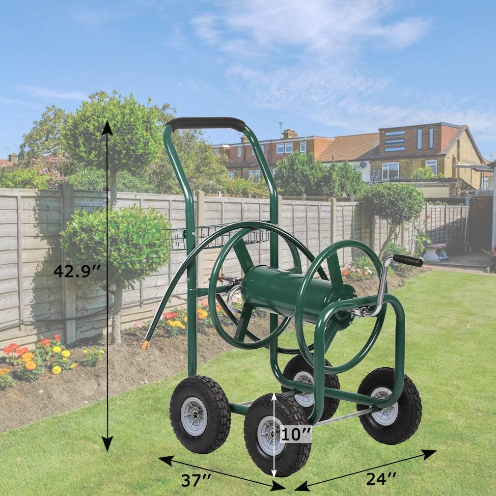 Garden Water Hose Reel Cart with 300FT Hose D4172